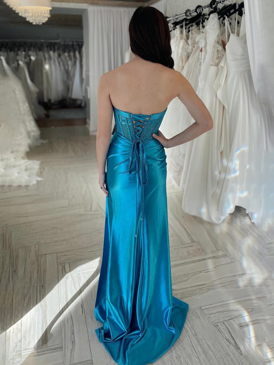 Beaded Sweetheart Mermaid Long Prom Dresses