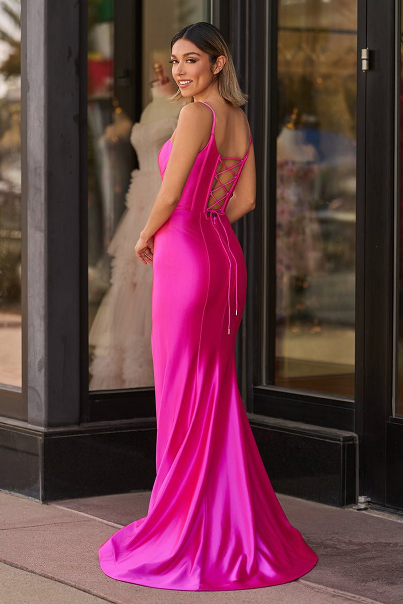 Mermaid Satin Simple Prom Dresses