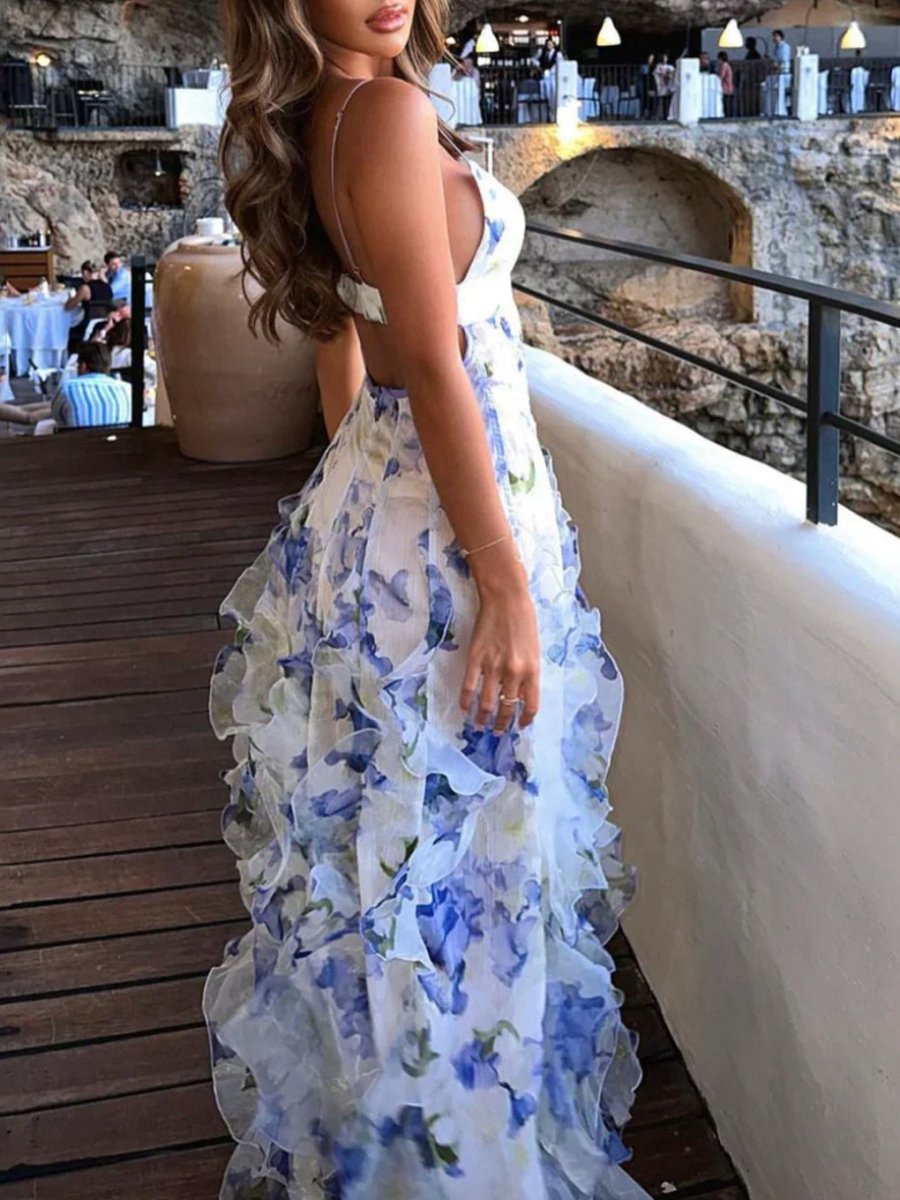 A-line Chiffon Spaghetti Strap Prom Dresses