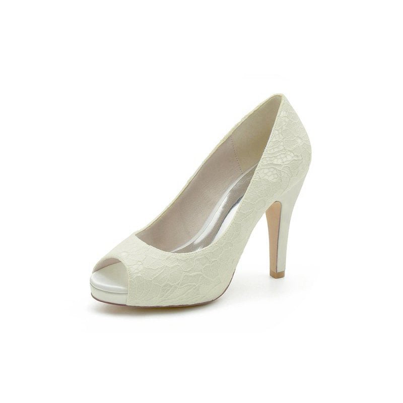 Lace Fishmouth High Heels