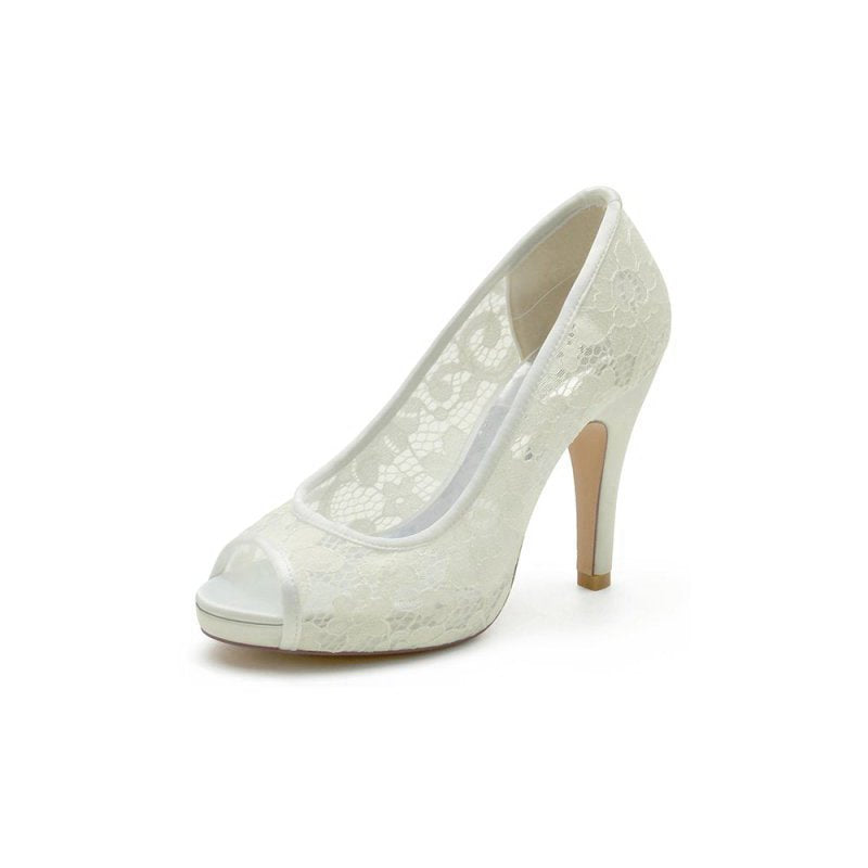 High Heels with Lace Embellishments