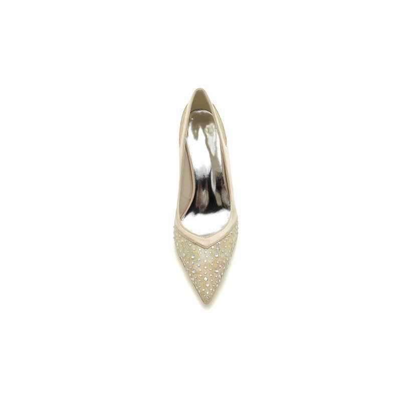 High Heels with Bead and Lace Trim