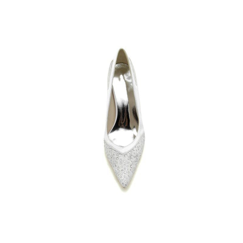 High Heels with Bead and Lace Trim