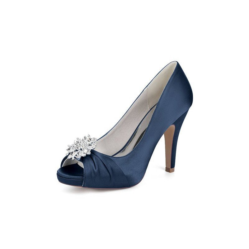 High Heels with a Shimmering Metal Accent