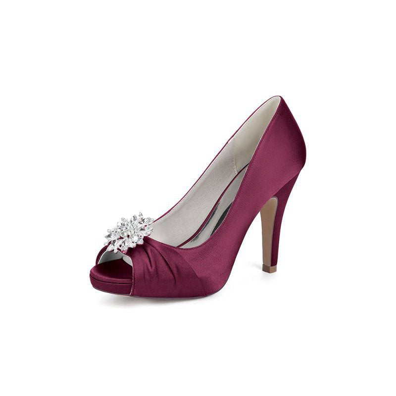 High Heels with a Shimmering Metal Accent