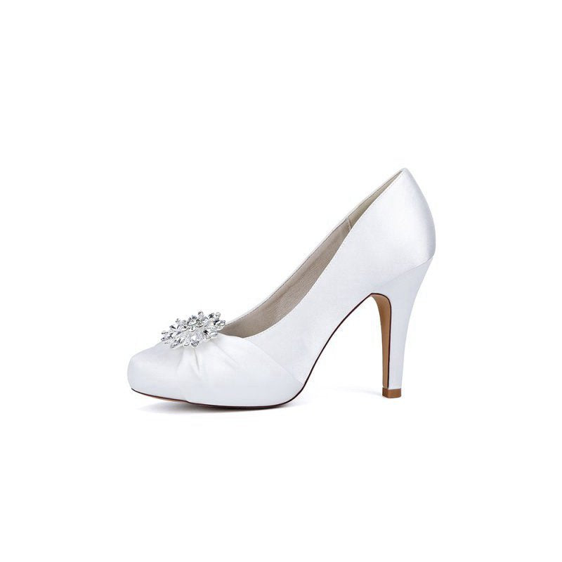 High Heels with Crystal Bow Decoration