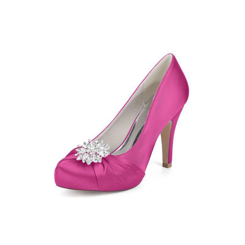 High Heels with Crystal Bow Decoration