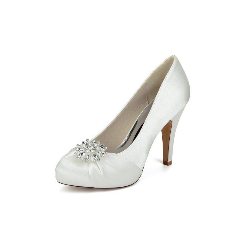 High Heels with Crystal Bow Decoration