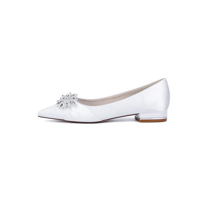 High Heels with Crystal Flower Embellishment