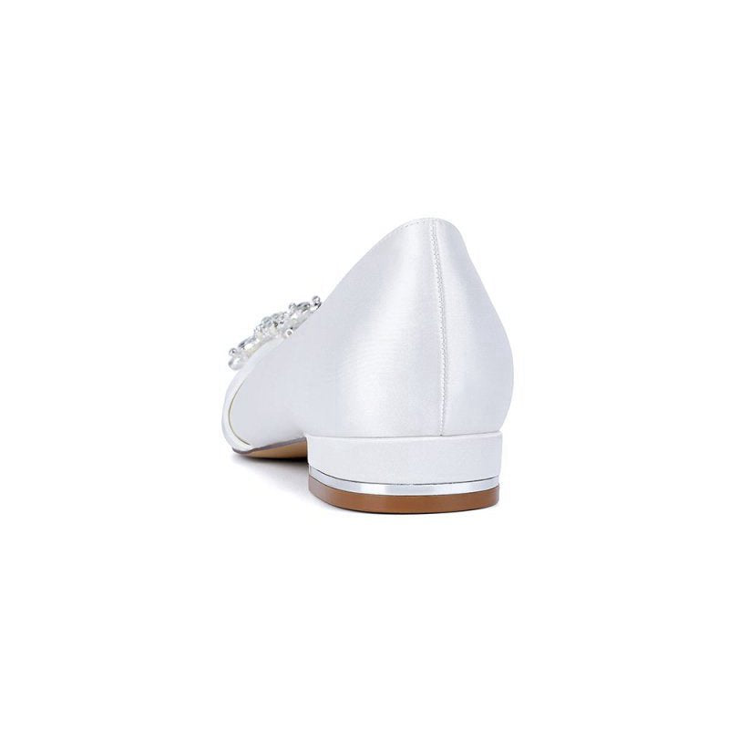 High Heels with Crystal Flower Embellishment