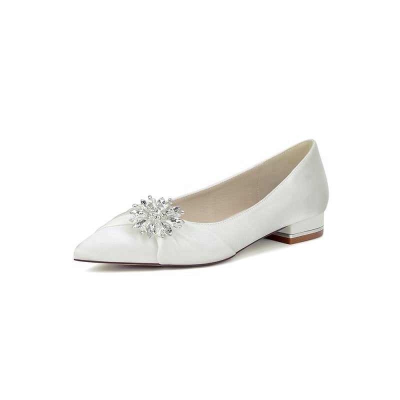High Heels with Crystal Flower Embellishment