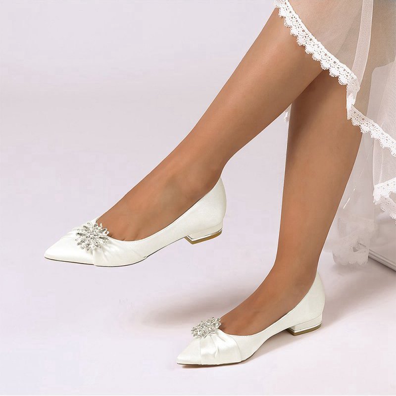 High Heels with Crystal Flower Embellishment