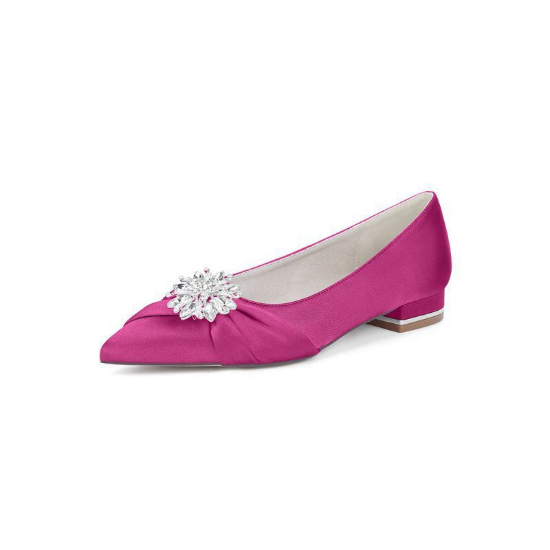 High Heels with Crystal Flower Embellishment