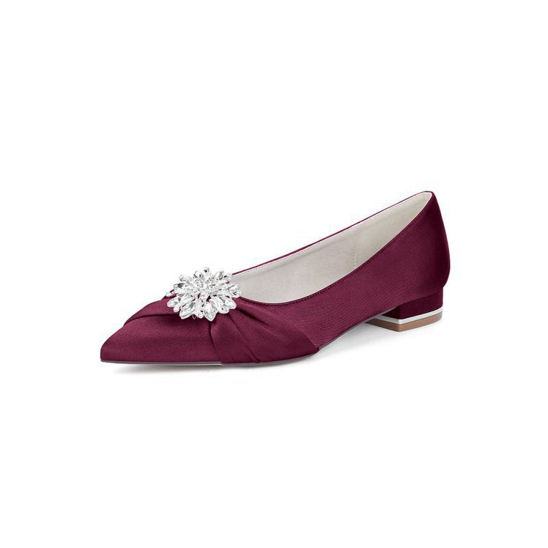 High Heels with Crystal Flower Embellishment
