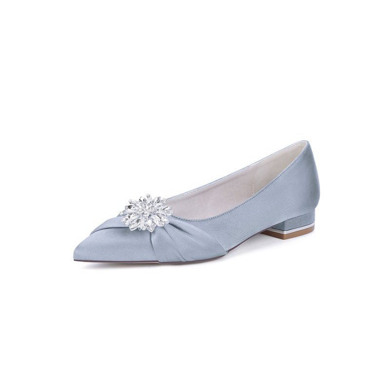 High Heels with Crystal Flower Embellishment