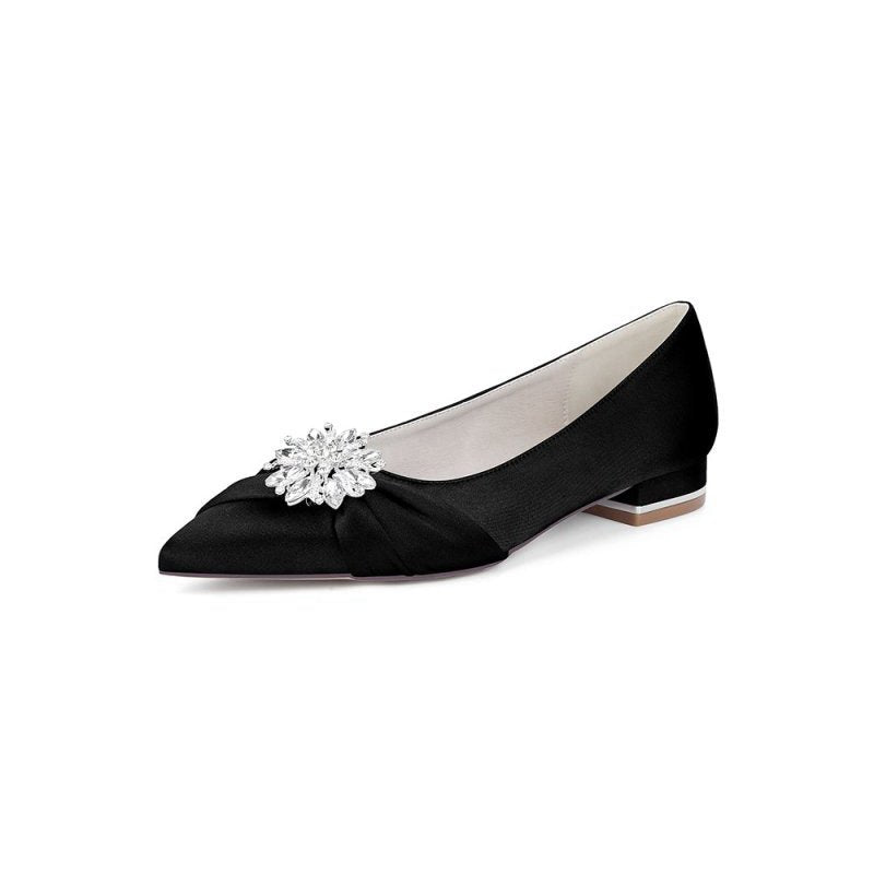High Heels with Crystal Flower Embellishment