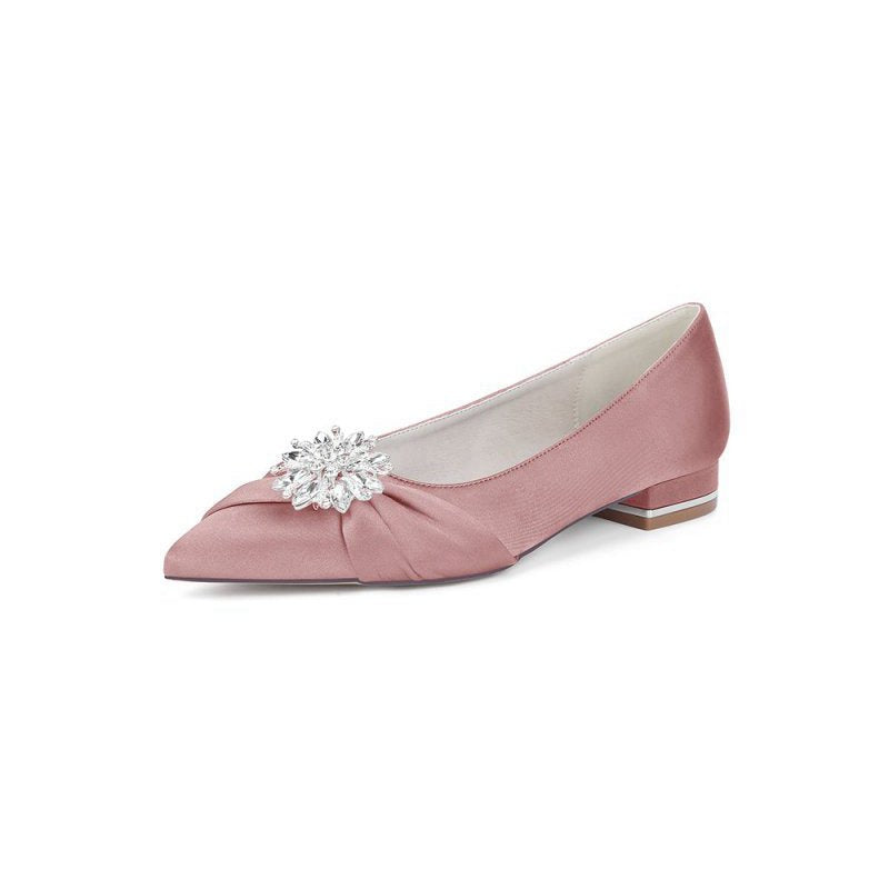High Heels with Crystal Flower Embellishment