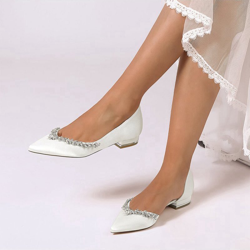 Satin High Heels with Crystal Embellishments 18448-11YK