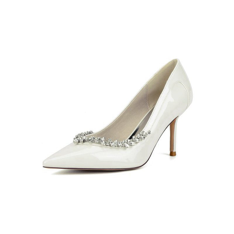 High Heels with Crystal-Embellished Metal Accent