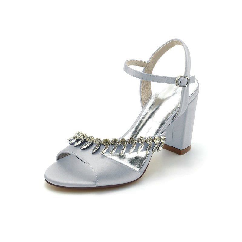 High Heels with Shimmering Metal Accents