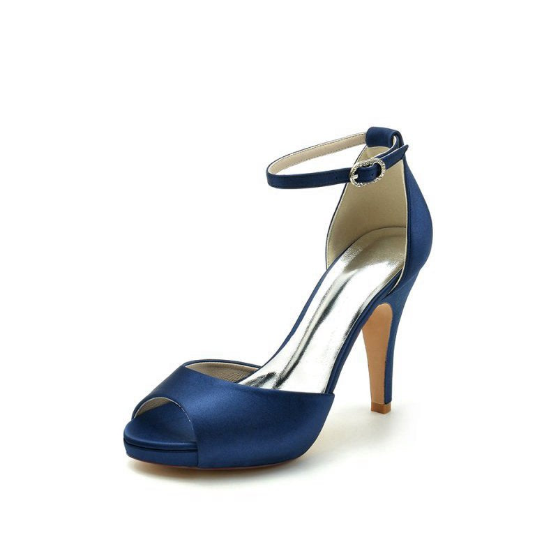Silk Heels with Metal Accent