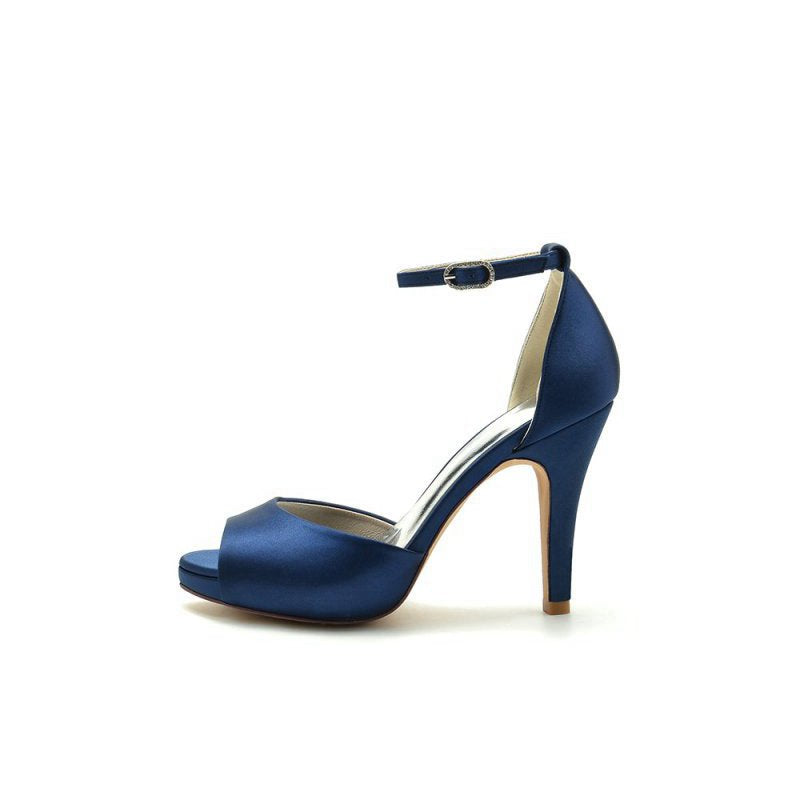 Silk Heels with Metal Accent