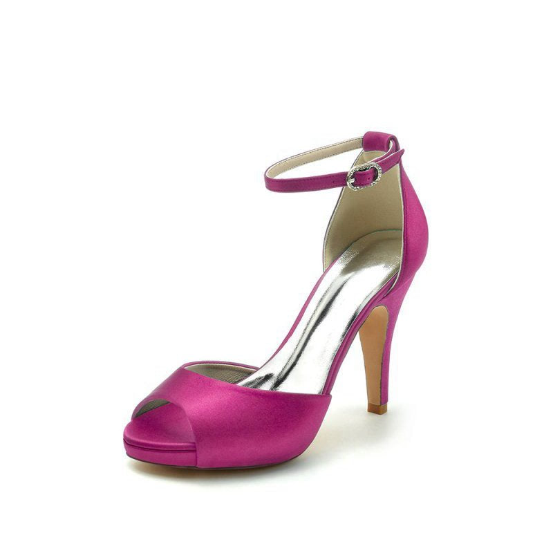 Silk Heels with Metal Accent