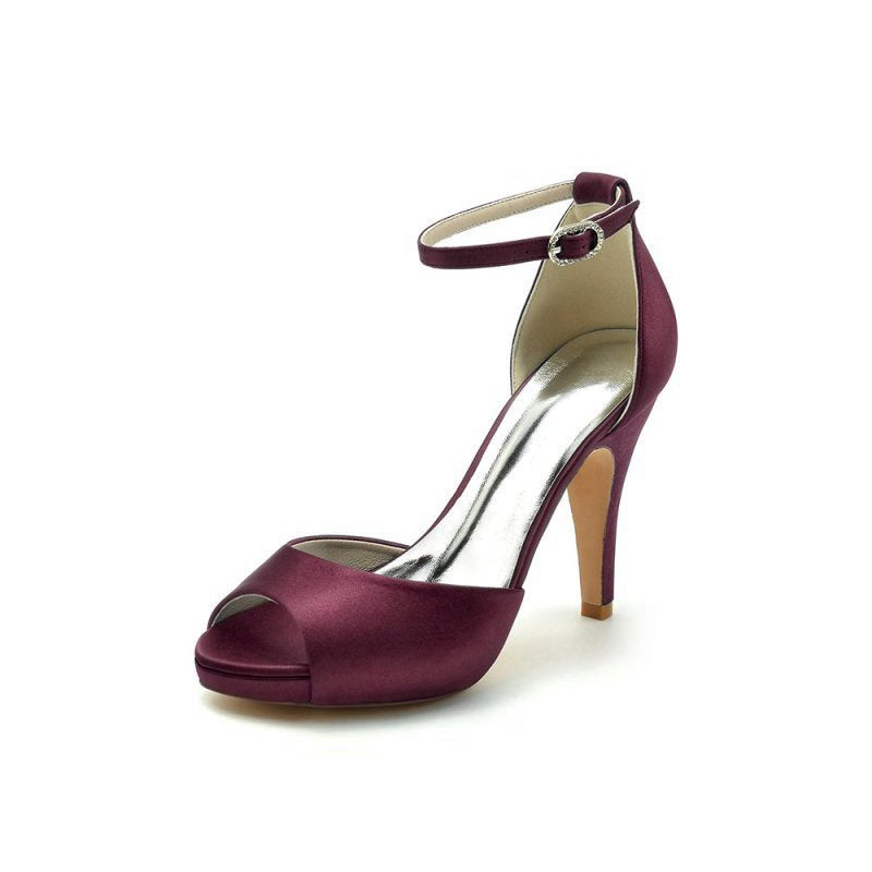 Silk Heels with Metal Accent