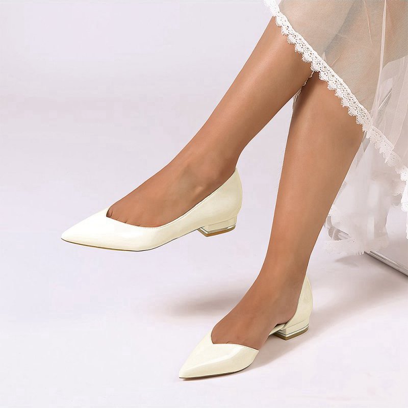 Pointed-Toe Flats with a Sleek Finish