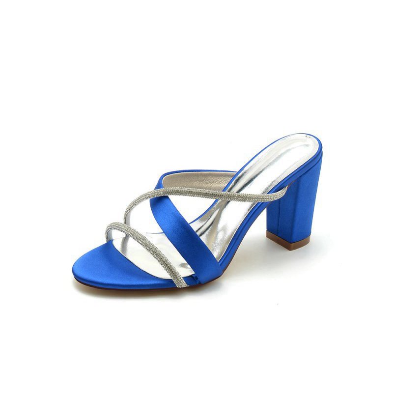 Satin High-Heeled Sandals