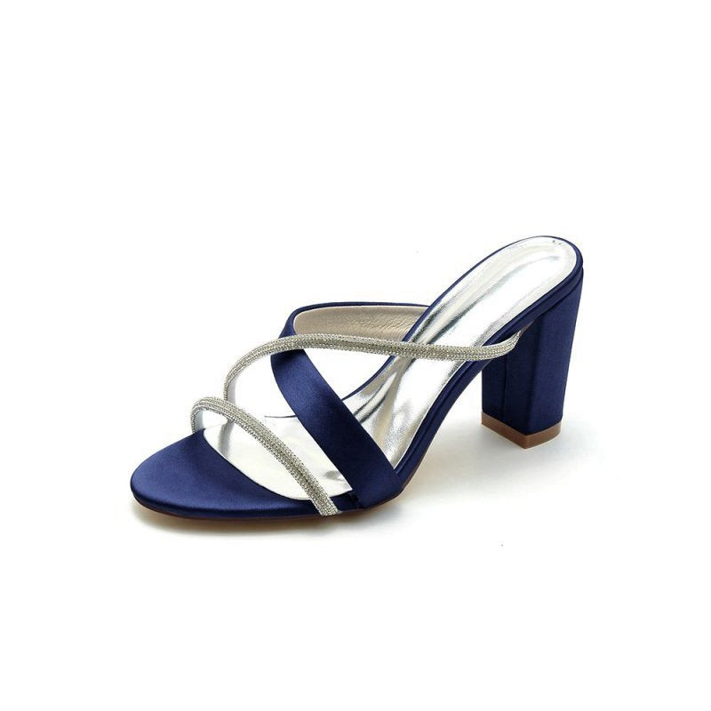 Satin High-Heeled Sandals