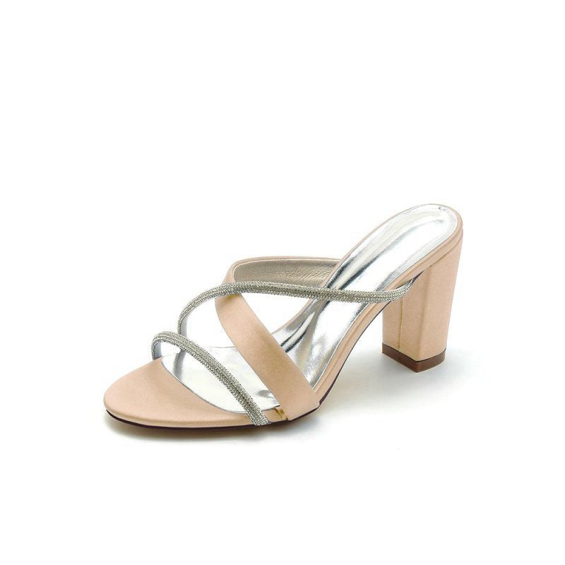 Satin High-Heeled Sandals