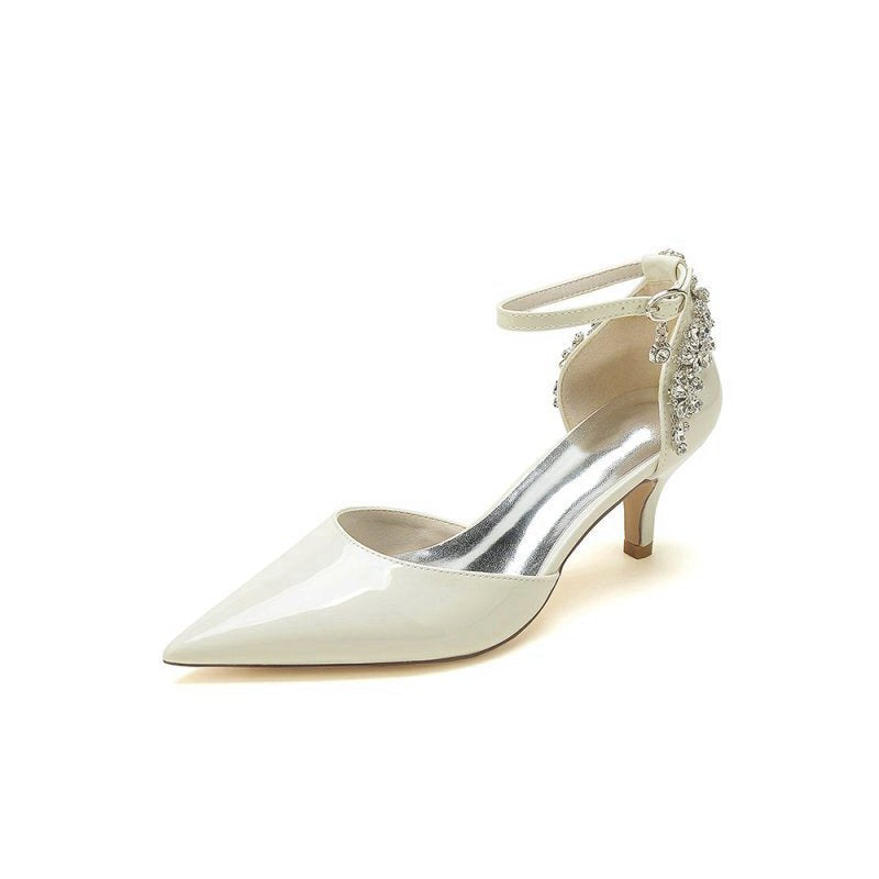Pointed Toe Wedding Shoes with Rhinestone