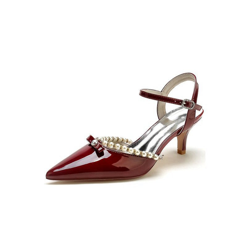 Pointed Toe Wedding Shoes with Pearl