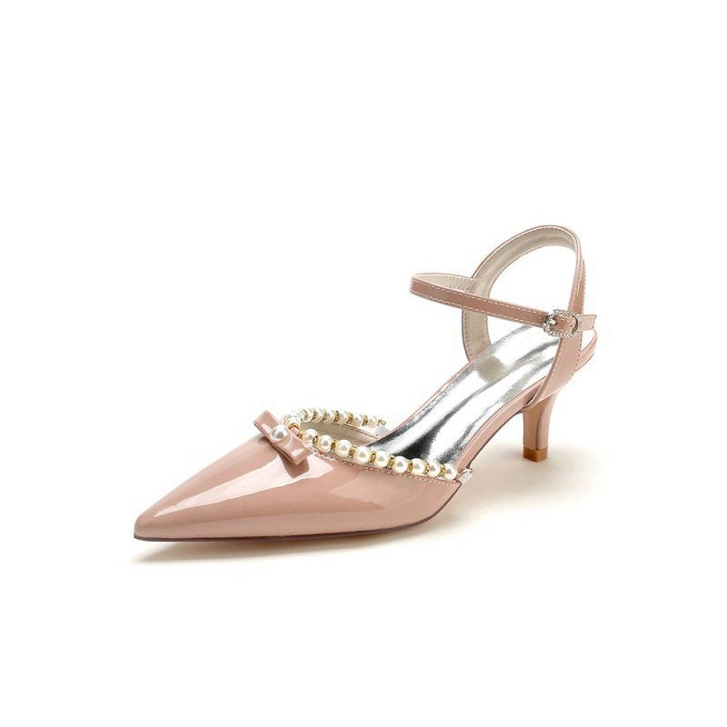 Pointed Toe Wedding Shoes with Pearl