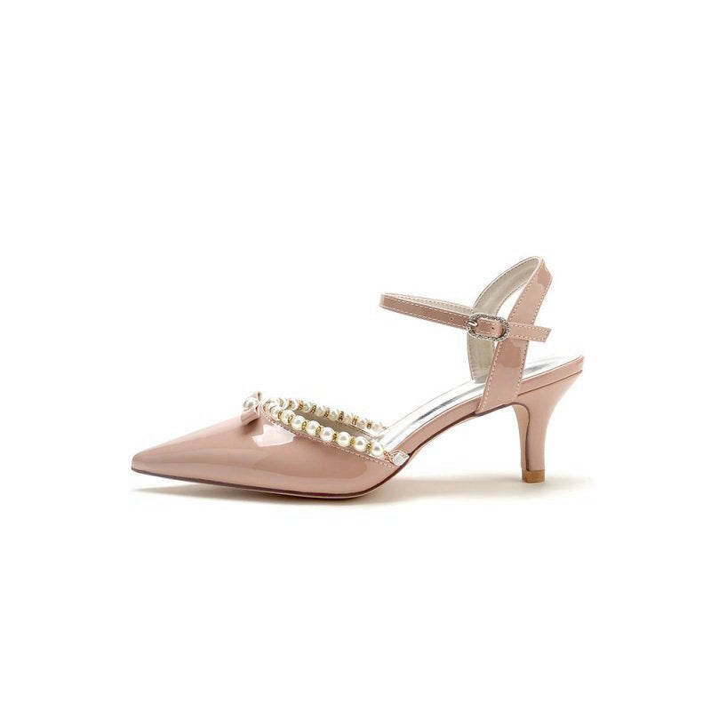 Pointed Toe Wedding Shoes with Pearl