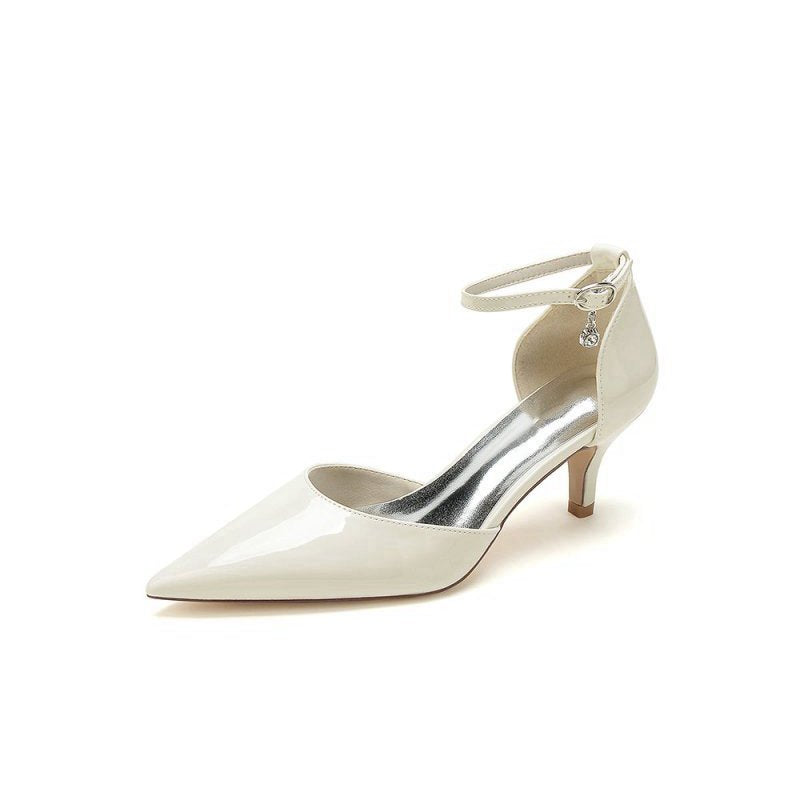 Pointed Toe Wedding High Heels with Ankle Strap