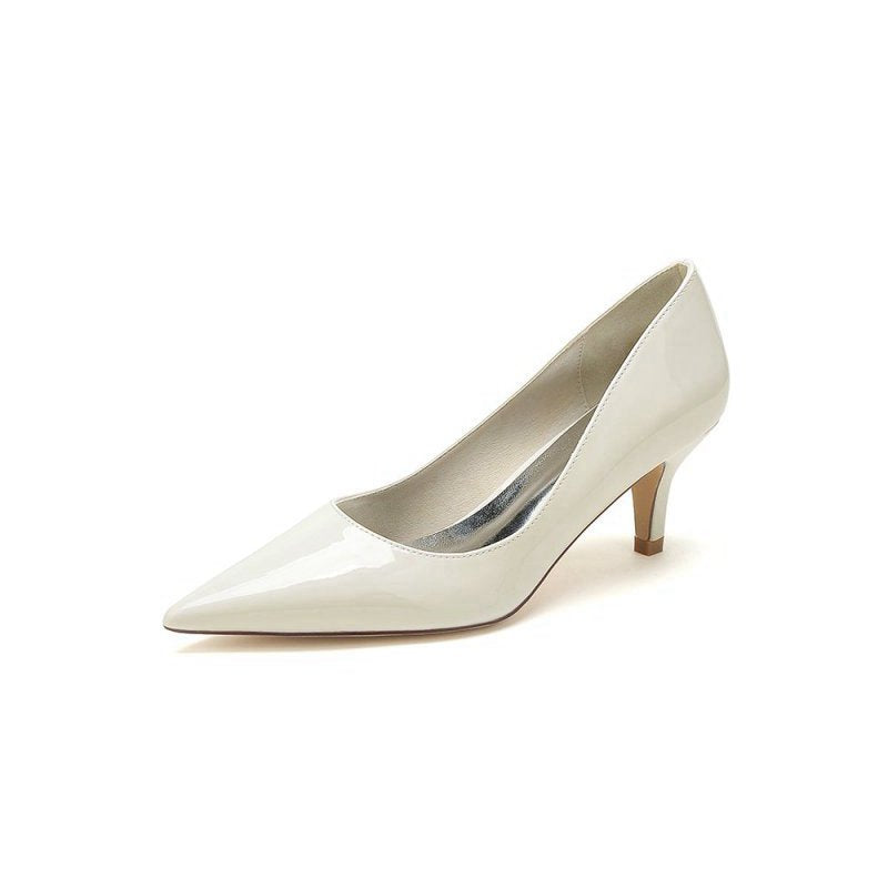 Pointed Toe Wedding Shoes with Patent Leather