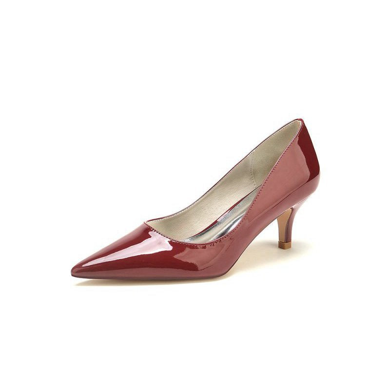 Pointed Toe Wedding Shoes with Patent Leather