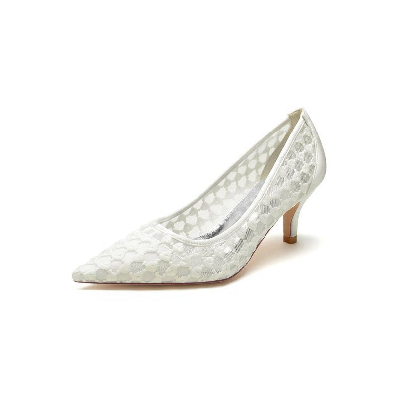 Lace Pointed Toe Wedding Stiletto Heels