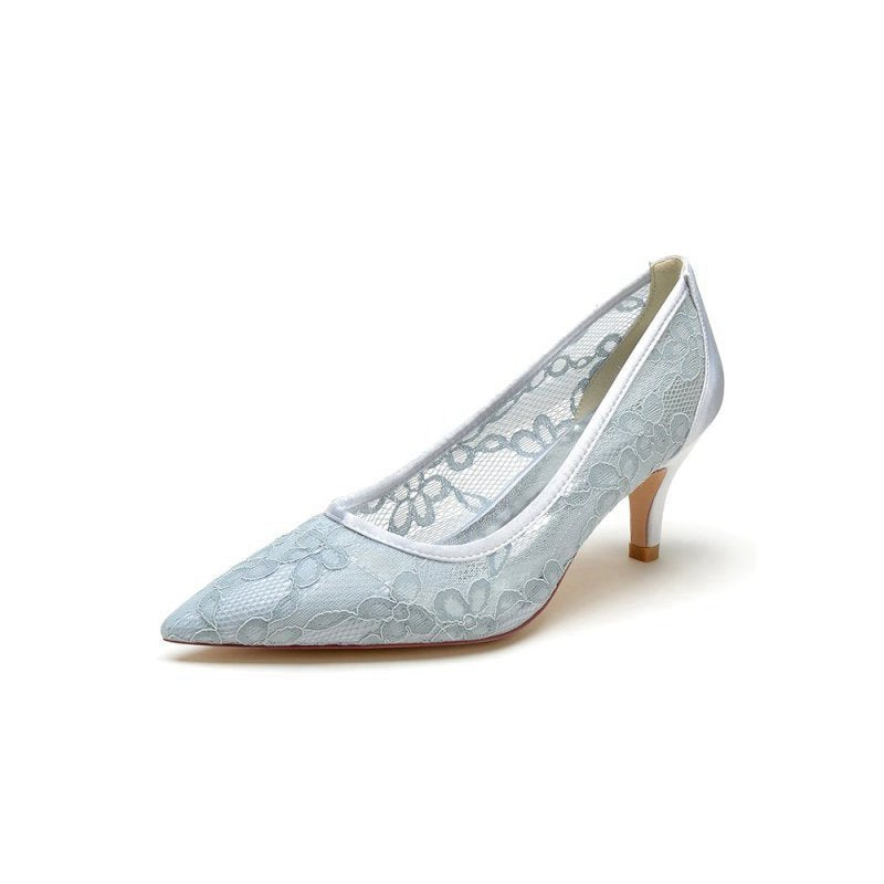 Lace Pointed Toe Wedding Stiletto Heels