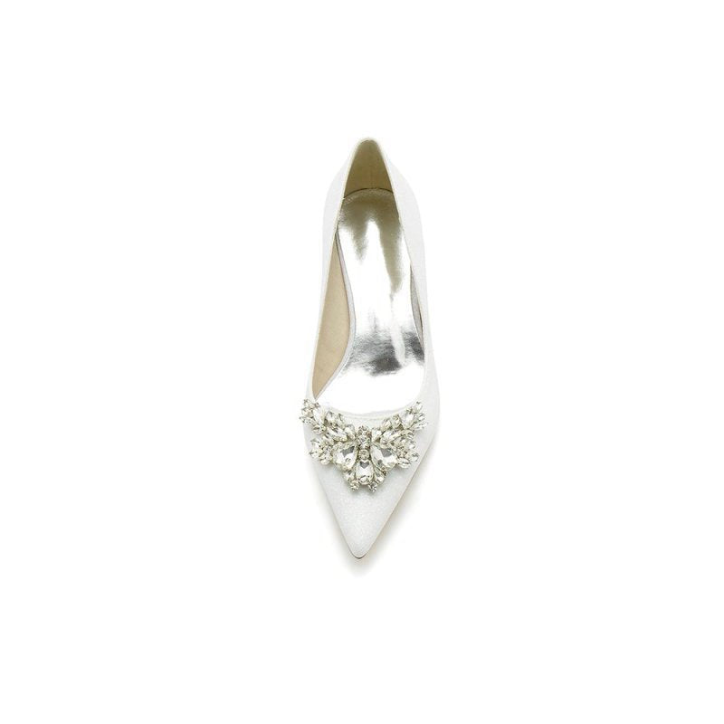 Pointed Toe Wedding Shoes with Rhinestone