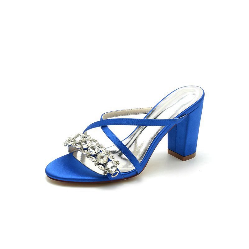 Open Toe Sandals with Rhinestone