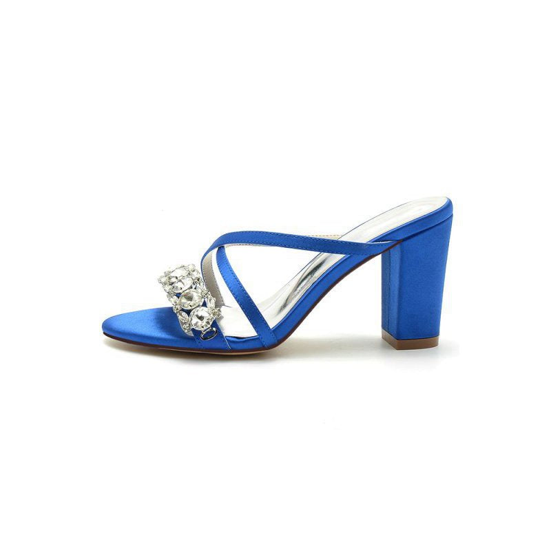Open Toe Sandals with Rhinestone