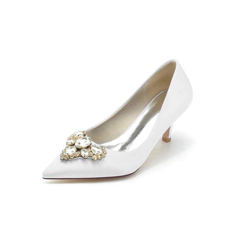 Pointed Toe Stiletto Heels with Rhinestone