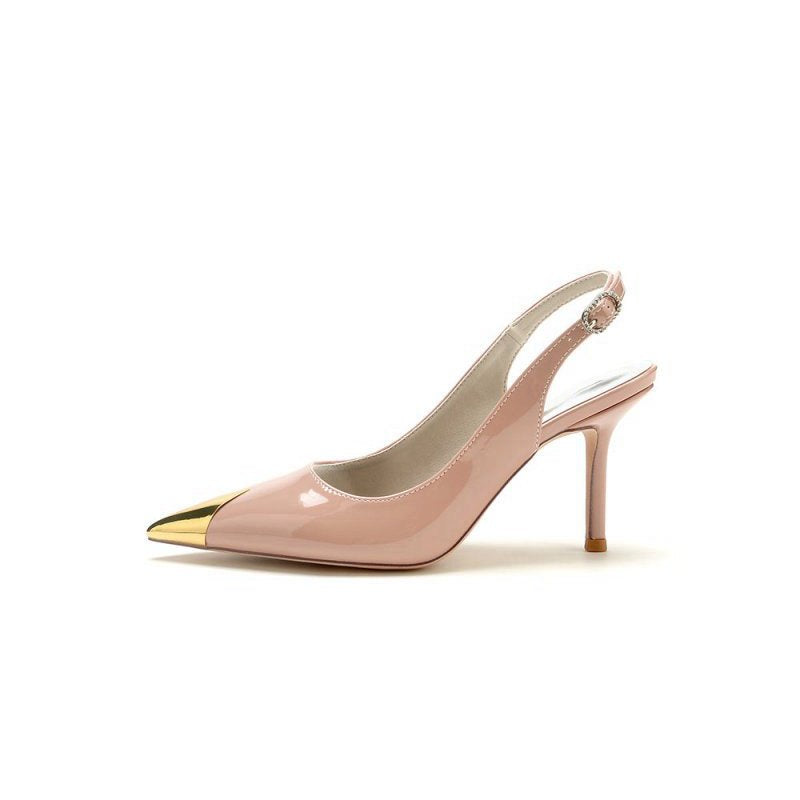 Glitter Crystal Wedding Shoes with Slingback Strap