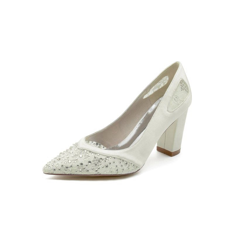 Beaded Wedding Shoes with Rhinestone