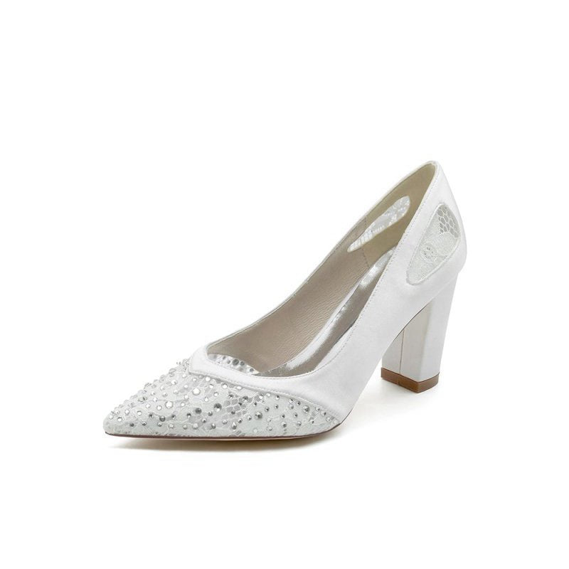 Beaded Wedding Shoes with Rhinestone