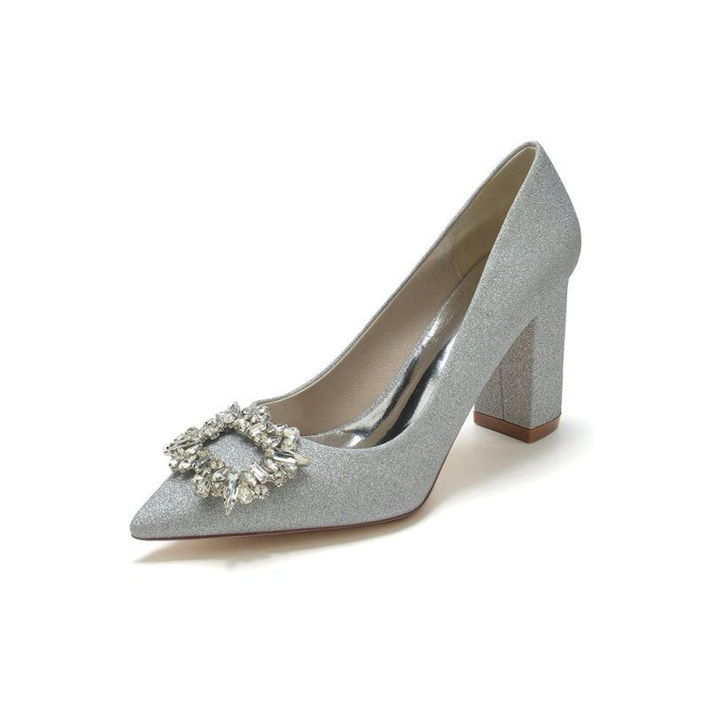 Crystal Pumps with Rhinestone