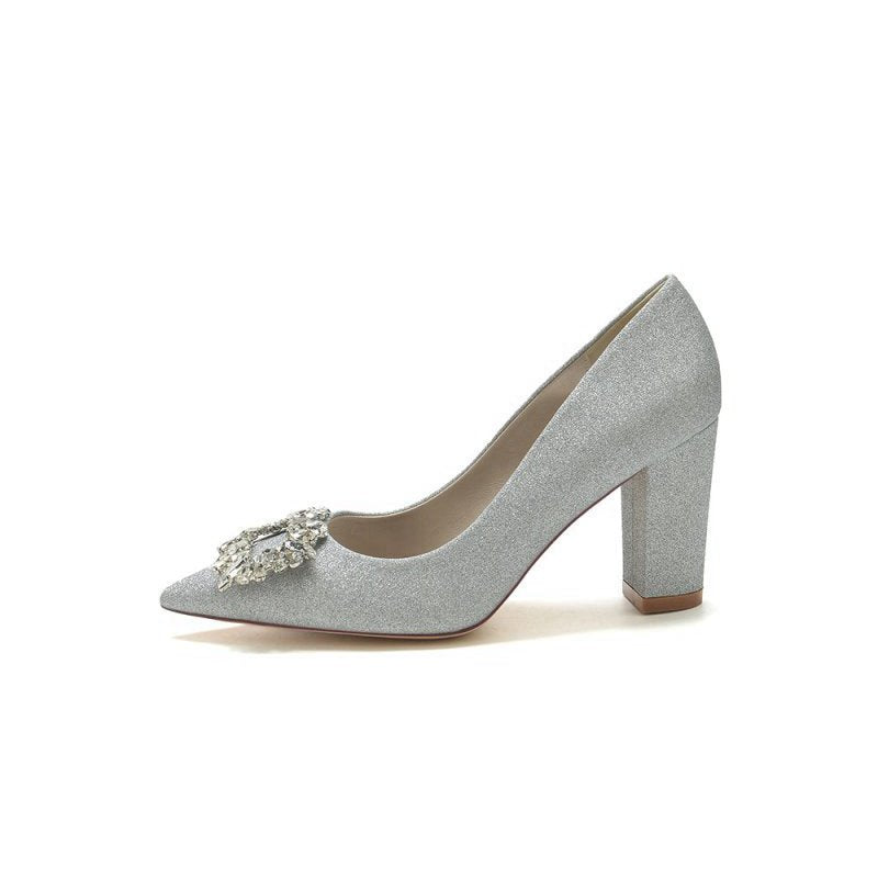 Crystal Pumps with Rhinestone